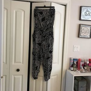 black and white jumpsuit